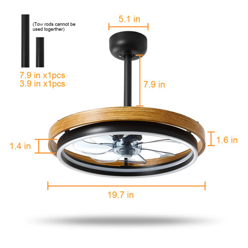 17 Stories 19.7'' 30W LED Ceiling Fan with Lights and Remote Control